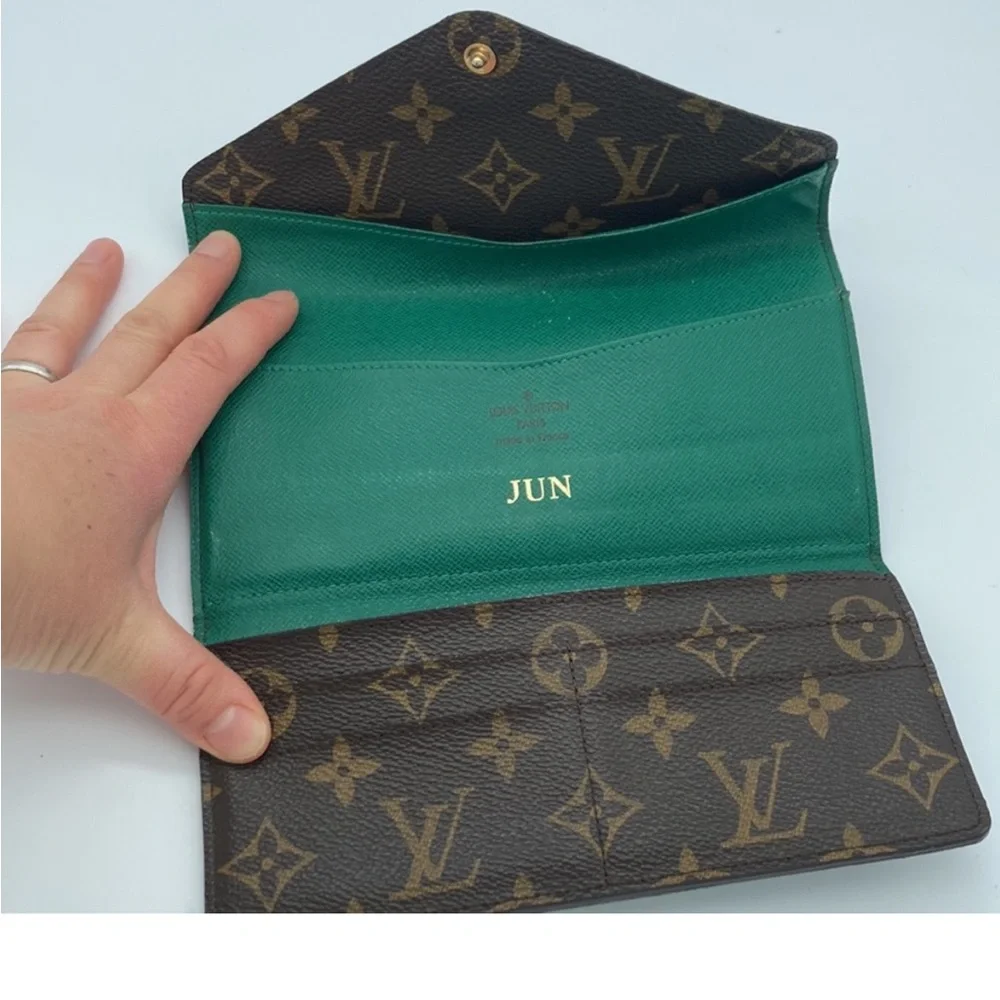 LOUIS VUITTON MONOGRAM GREEN INTERIOR TRIFOLD JOSEPHINE WALLET